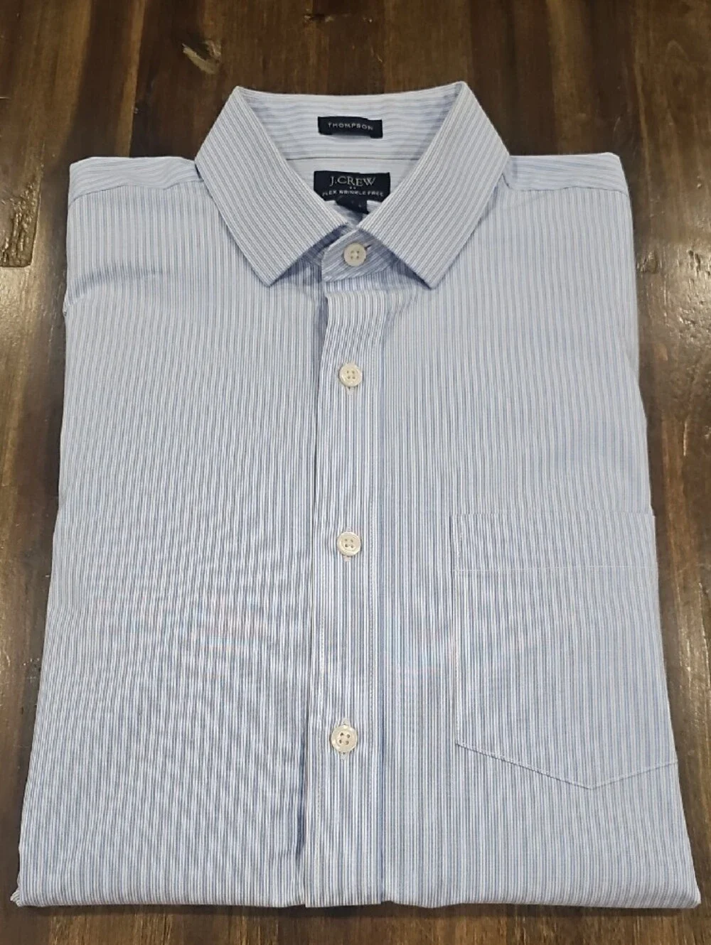 J. Crew Thompson Light Blue and White Pinstripe Dress Shirt
